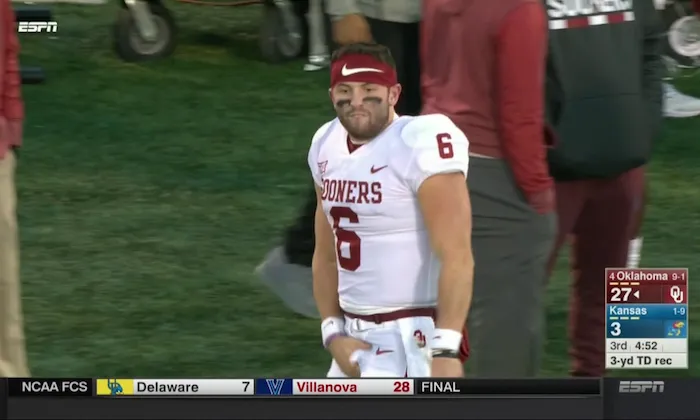 baker mayfield crotch grab
