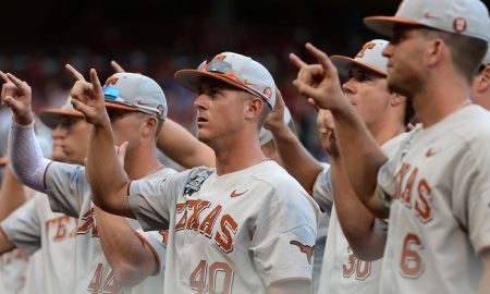 NCAA Baseball: College World Series-Arkansas vs Texas