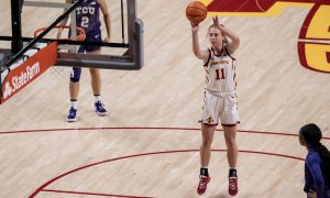 Iowa State women's basketball player Emily Ryan vs. TCU