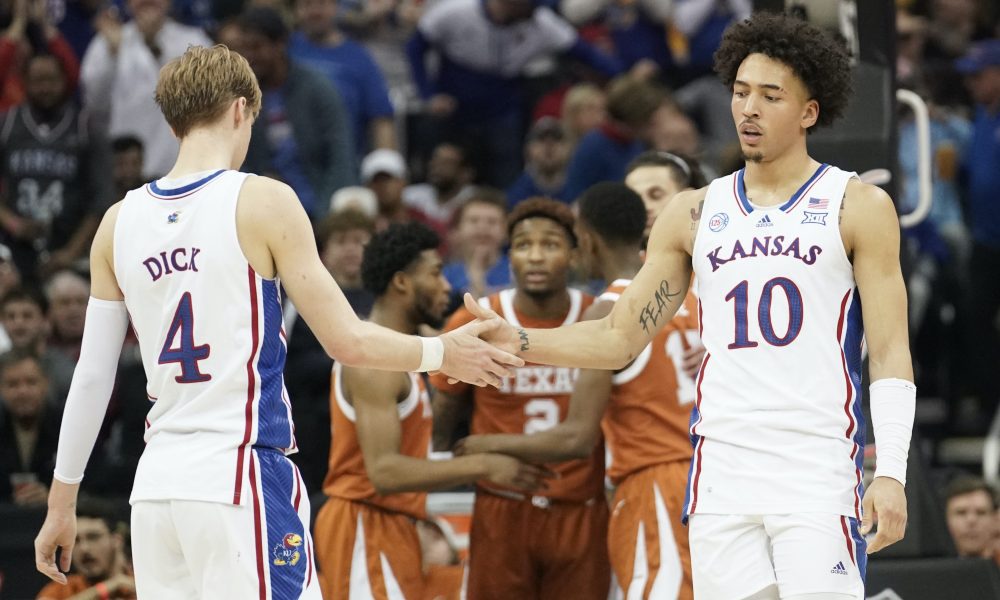 Kansas guard Gradey Dick and forward Jalen Wilson