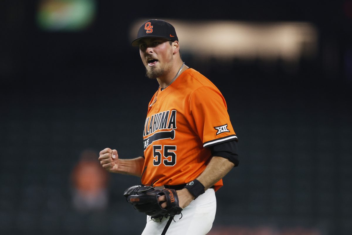 Oklahoma State pitcher Ben Abram. (Big 12 photo by Tim Heitman)
