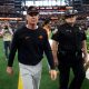 Oklahoma State football head coach Mike Gundy walks of the field following the Big 12 Football Championship game between the Oklahoma State University Cowboys and the Texas Longhorns at the AT&T Stadium in Arlington, Texas, Saturday, Dec. 2, 2023.