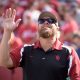 Oct 15, 2016; Norman, OK, USA; Country music singer Toby Keith waves to fans in a break in action between the Oklahoma Sooners and the Kansas State Wildcats during the first quarter at Gaylord Family - Oklahoma Memorial Stadium. Mandatory Credit: Mark D. Smith-USA TODAY Sports