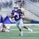 Aug 31, 2024; Manhattan, Kansas, USA; Kansas State Wildcats running back Dylan Edwards (3) finds room to run during the first quarter against the Tennessee-Martin Skyhawks at Bill Snyder Family Football Stadium. Mandatory Credit: Scott Sewell-USA TODAY Sports