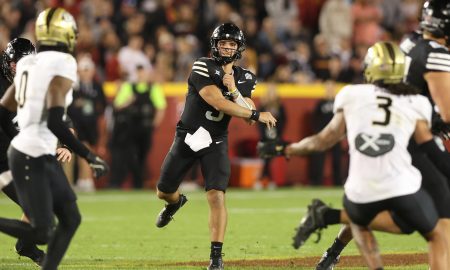 Oct 19, 2024; Ames, Iowa, USA; Iowa State Cyclones quarterback Rocco Becht (3) throws a pass against the UCF Knights at Jack Trice Stadium. The Cyclones beat the Knights 38 to 35. Mandatory Credit: Reese Strickland-Imagn Images