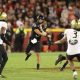 Oct 19, 2024; Ames, Iowa, USA; Iowa State Cyclones quarterback Rocco Becht (3) throws a pass against the UCF Knights at Jack Trice Stadium. The Cyclones beat the Knights 38 to 35. Mandatory Credit: Reese Strickland-Imagn Images