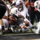 Oct 6, 2018; Corvallis, OR, USA; Oregon State Beavers running back Jermar Jefferson (22) reaches over the goal line for a touchdown against the Washington State Cougars in the second half at Reser Stadium. Mandatory Credit: Jaime Valdez-USA TODAY Sports