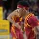 Jan 25, 2025; Tempe, Arizona, USA; Iowa State Cyclones guard Tamin Lipsey (3) reacts against the Arizona State Sun Devils during the second half at Desert Financial Arena. Mandatory Credit: Joe Camporeale-Imagn Images
