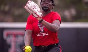 Texas Tech's NiJaree Canady pitches against Odessa College during a fall softball exhibition Sunday, October 20, 2024, at Rocky Johnson Field.