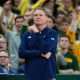 Feb 1, 2025; Waco, Texas, USA; Kansas Jayhawks head coach Bill Self reacts during the first half against the Baylor Bears at Paul and Alejandra Foster Pavilion. Mandatory Credit: Chris Jones-Imagn Images