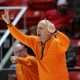 Jan 11, 2025; Salt Lake City, Utah, USA; Oklahoma State Cowboys head coach Steve Lutz calls a play against the Utah Utes during the first half at Jon M. Huntsman Center. Mandatory Credit: Rob Gray-Imagn Images