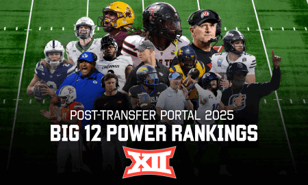 Big 12 football power rankings graphic for 2025 season.