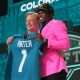 Apr 24, 2025; Green Bay, WI, USA; NFL commissioner Roger Goodell stands with Colorado Buffaloes wide receiver Travis Hunter after he is selected by the Jacksonville Jaguars as the number two pick in the first round of the 2025 NFL Draft at Lambeau Field. Mandatory Credit: Kirby Lee-Imagn Images