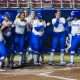 BYU Softball celebrate home run from Aleia Agbayani