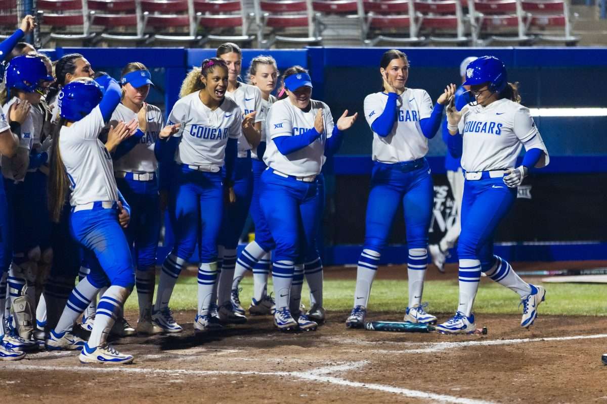 BYU Softball celebrate home run from Aleia Agbayani