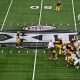 Dec 7, 2024; Arlington, TX, USA; A view of the Big 12 logo and stadium during the game between the Iowa State Cyclones and the Arizona State Sun Devils at AT&T Stadium. Mandatory Credit: Jerome Miron-Imagn Images