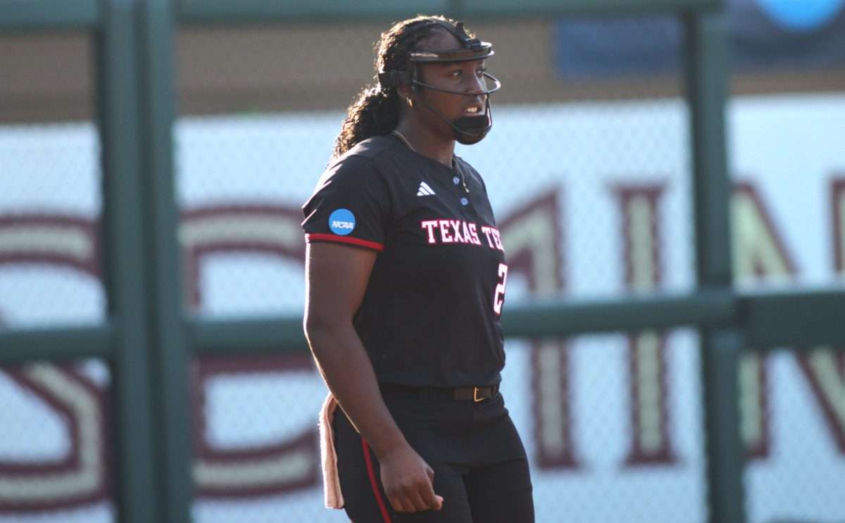 Texas Tech's NiJaree Canady prepares to throw a pitch in the NCAA Super Regionals against Florida State