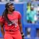 Texas Tech starting pitcher NiJaree Canady (24) celebrates a strickout in the first inning during game 3 between Texas Tech and Ole Miss at the Women’s College World Series at Devon Park in Oklahoma City, on Thursday, May 29, 2025.