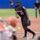Texas Tech pitcher NiJaree Canady (24) throws a pitch during Game 1 of the Women's College World Series championship series between the Texas Longhorns at Texas Tech Red Raiders at Devon Park in Oklahoma City, Wednesday, June 4, 2025. Texas won 2-1.
