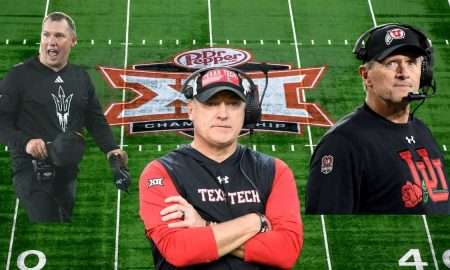 Big 12 coaches photo Dillingham, McGuire, Whittingham
