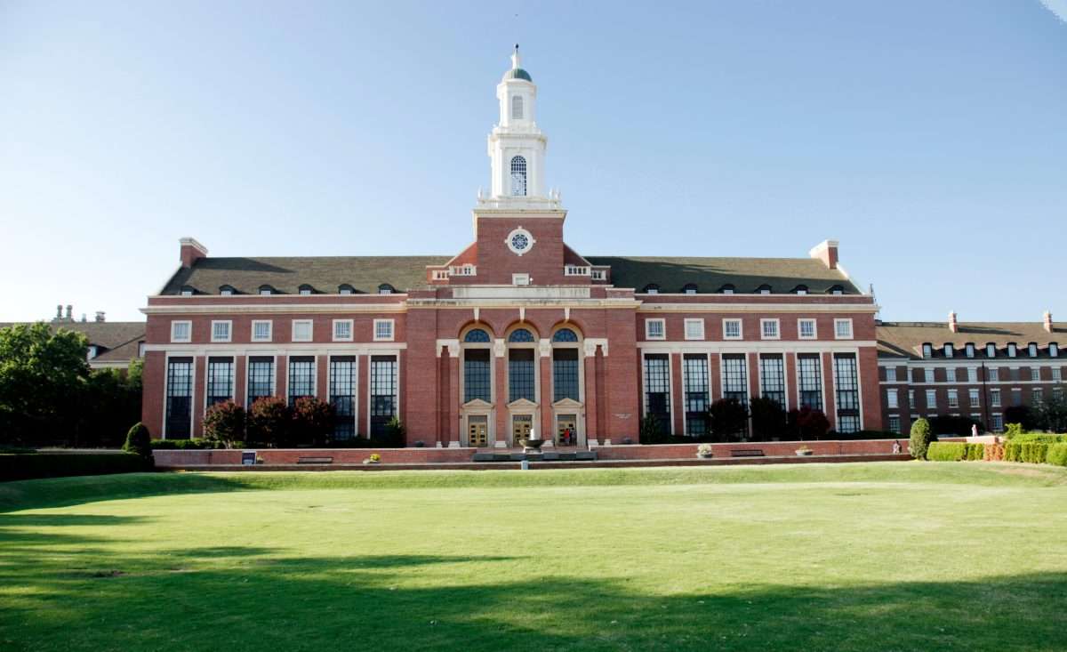OSU Edmon Low Library on the Oklahoma State University campus in Stillwater.