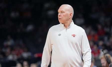 Saint Mary's head coach Randy Bennett walks in front of the bench in the first half during a first round men’s basketball game of the NCAA Tournament between St. Mary's and Texas A&M, at Paycom in Oklahoma City on Thursday, March 19, 2026.