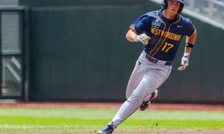 NCAA Baseball: Division I Mens College World Series-Troy v West Virginia