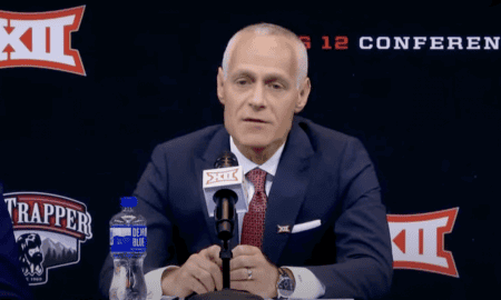 Big 12 Commissioner Brett Yormark speaks during 2022 Big 12 Football Media Days.