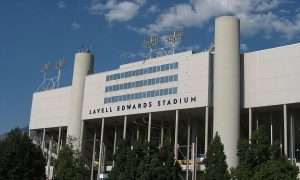 Exterior of LaVell Edwards Stadium, home of the BYU Cougars football team in Provo, Utah.
