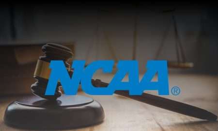 NCAA Logo Over Courtroom Photo