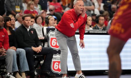 Grant McCasland at the Big 12 Basketball Tournament in 2026