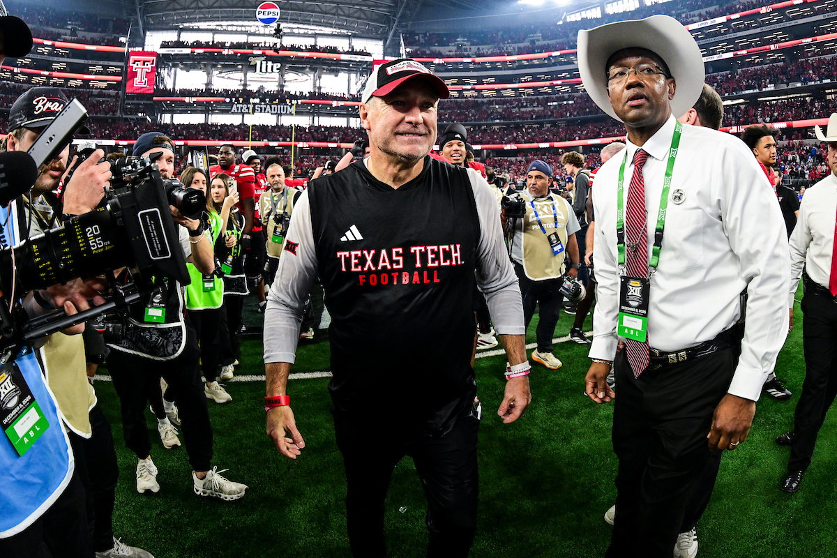 Texas Tech Head Coach Joey McGuire after the 2025 Big 12 Championship Game